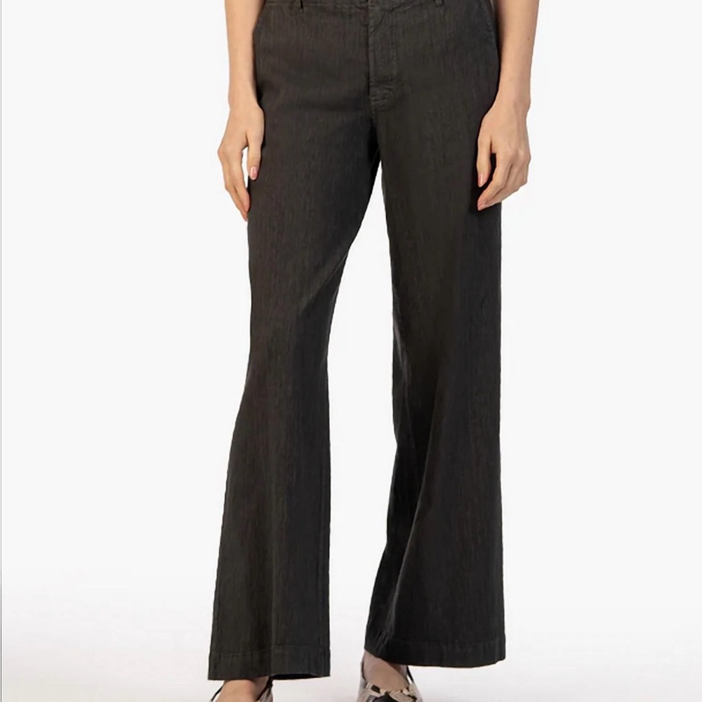 Women's Charcoal Wide Leg Trouser